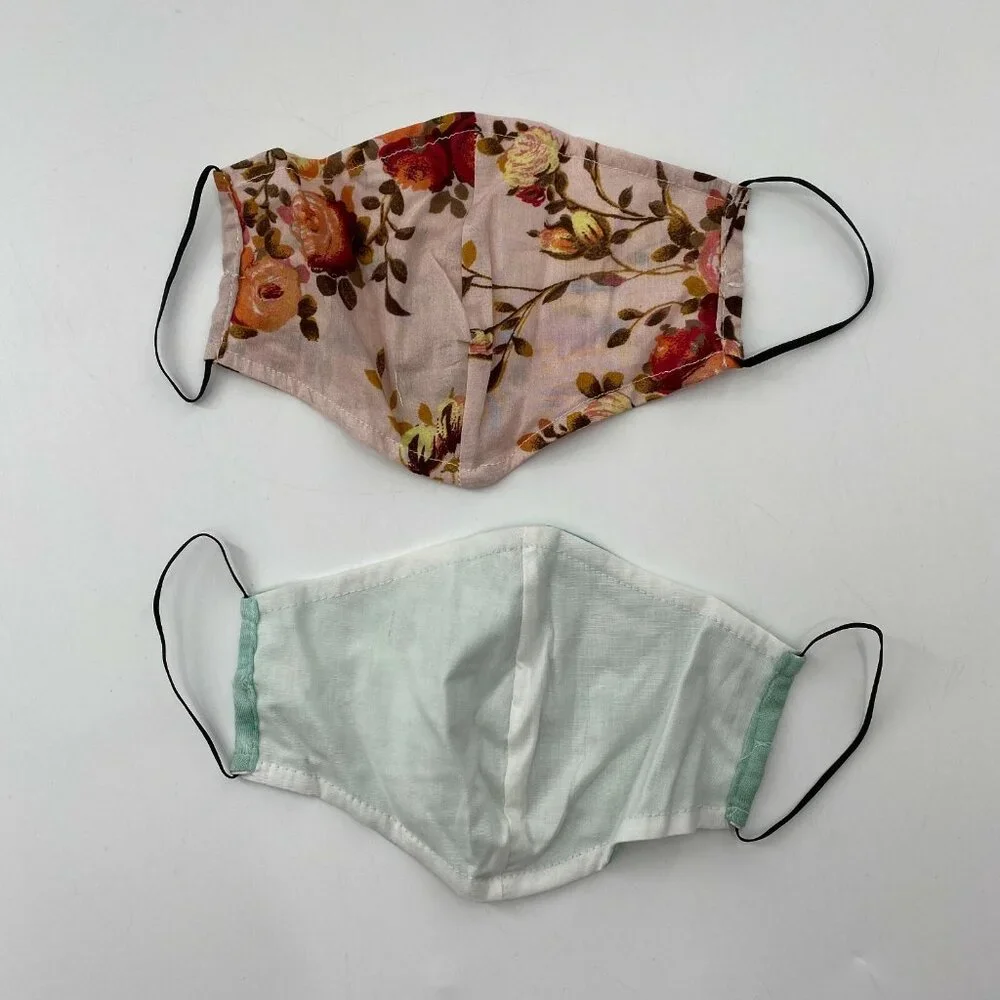 Serengetee Face Masks Facial Covering Fabric Elastic Strap Reusable 2-Pack Women
